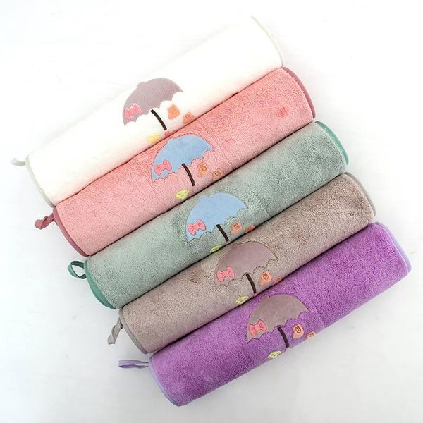 

towel girl cartoon cute hair pattern applique stylish and comfortable breathable quick-drying face towels