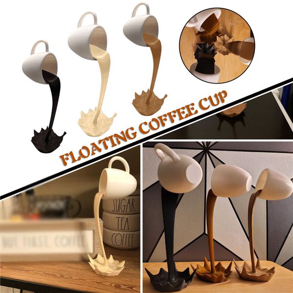 

creativity floating spilling coffee cup sculpture kitchen decor spilling magic pouring splash 3 colors ing