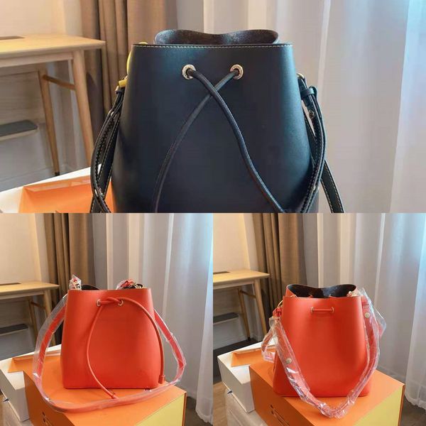 

handbags soft genuine leather female drawstring bucket leisure large-capacity single shoulder bag handbag girls women messenger bags