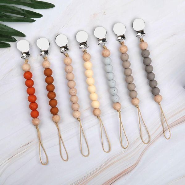 

pacifier holders&clips# dummy clips baby chain silicone teething relief toys beads soothie holder shower gift