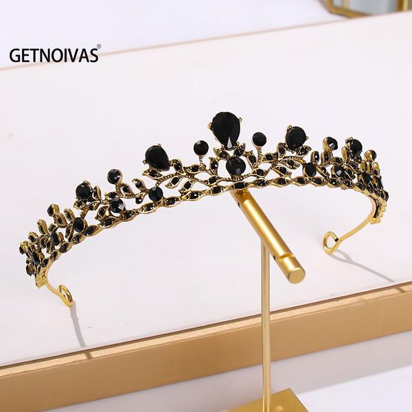 

hair clips & barrettes bridal crown headwear wedding birthday headdress black rhinestones retro luxury accessories for female sl, Golden;silver