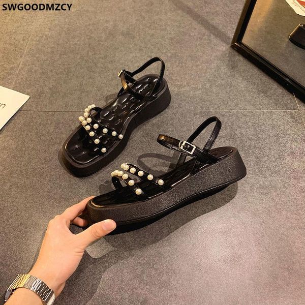 

sandals slingback shoes women summer 2021 female woman ladies and zapatos mujer, Black