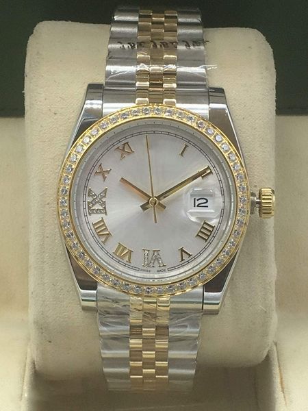 

women's automatic wrist watch, stylish sapphire classic week calendar, waterproof stainless steel folding button, Slivery;brown