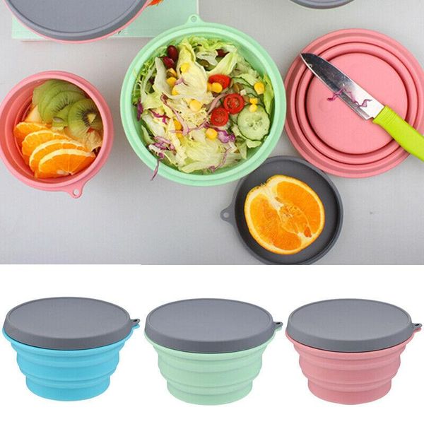 

bowls collapsible silicone bowl with lid 500ml expandable storage containers