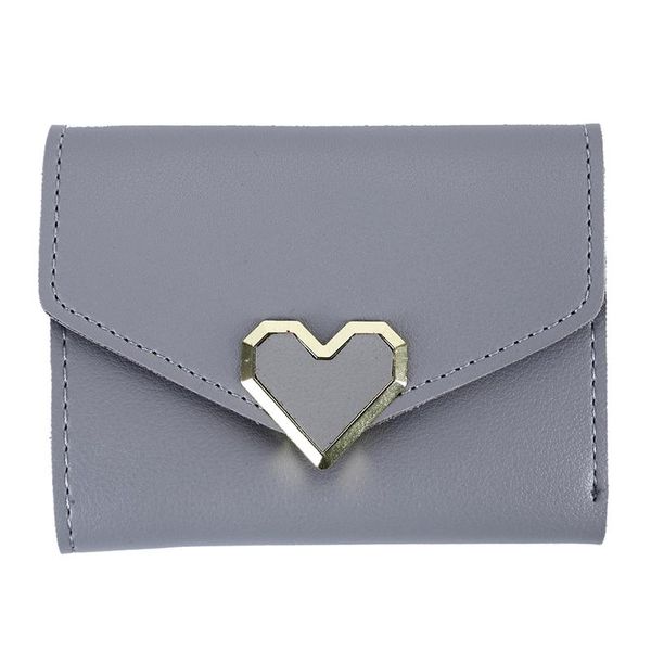 

wallets women metal heart vintage pu leather student short mini pocket casual hasp small fresh wallet, Red;black