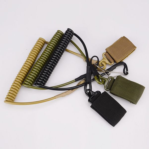 

outdoor tactical spring gun lose proof key ring army fan elastic multifunctional hanging lost rope