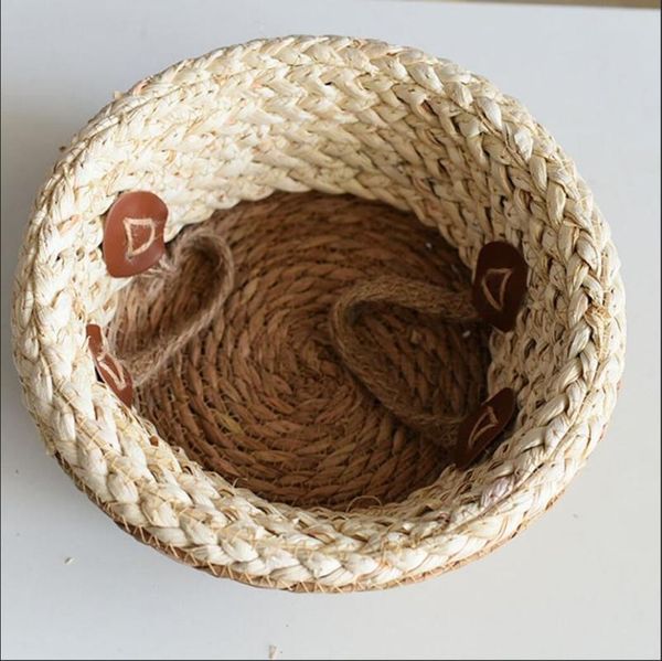 

storage baskets foldable natural flower pot seagrass wicker basket home decor garden laundry bamboo toy holders h0146
