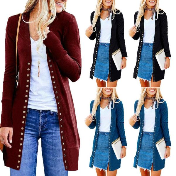 

women's jackets hirigin women long sleeve slim casual office ladies knitted plus splice cardigan sweater outwear coat jacket, Black;brown