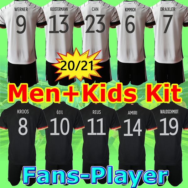 

20 21 germany season soccer jersey fans playr football training suit tracksuit shirt pants men women kids kit, Black
