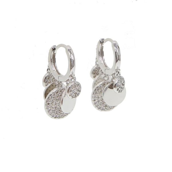 

hoop & huggie flexible charming european women earring jewelry round disco charm elegance small moving lovely earrings, Golden;silver