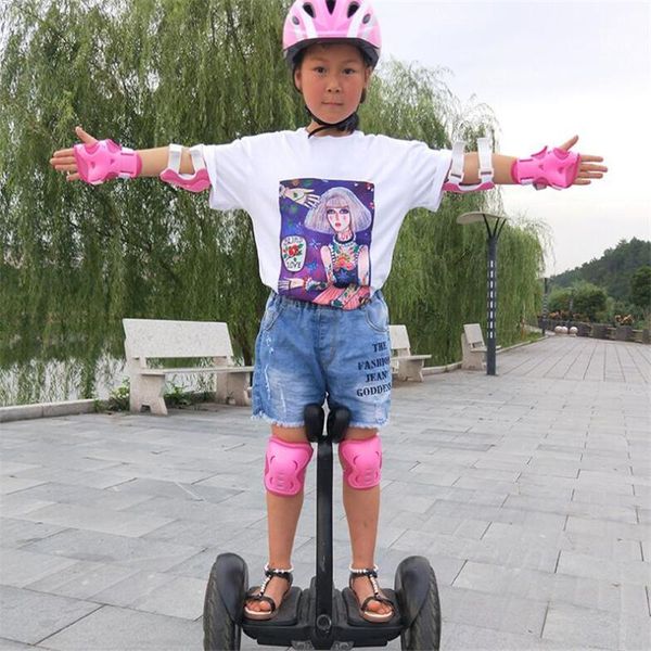 

kids children outdoor sports protective gear knee elbow pads riding wrist guards roller skating safety protection &, Black;gray