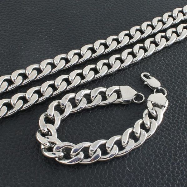 

earrings & necklace fashion stainless steel vintage jewelry silver color 80cm long bracelet sets sfxzbbda
