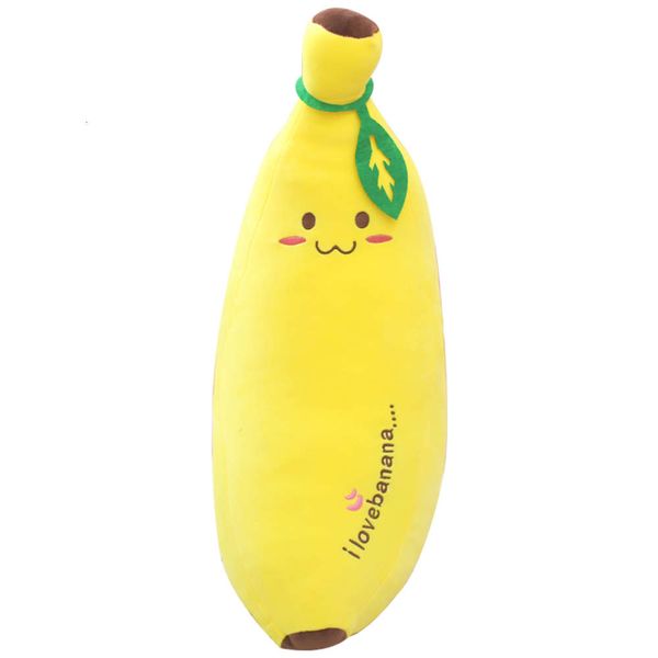 

holding cute banana strip pillow girl plush toy bed clip leg doll