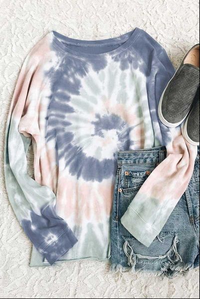 

spiral tie dye o neck sweatshirt rainbow tie dye hoodie new long sleeve hoodies amp sweatshirts casual pullovers, Black