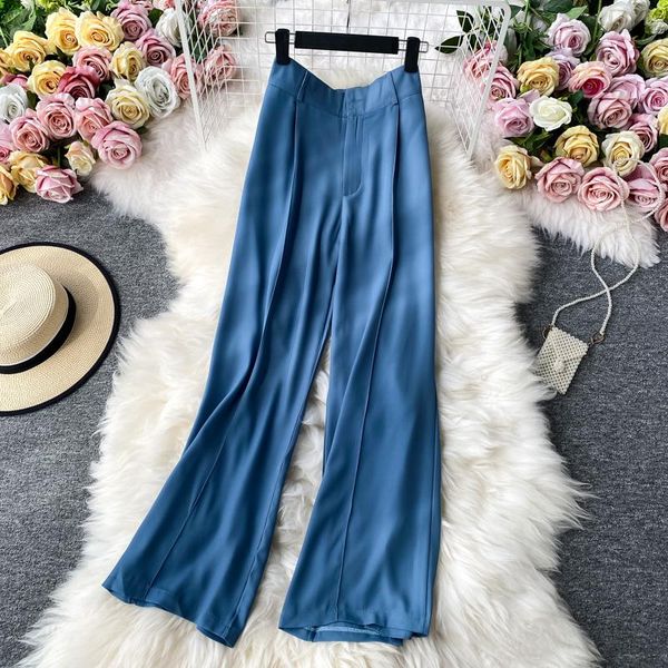 

women's pants & capris drape wide-leg 2021 summer high-waist trousers drop-feeling mopping loose straight casual suit, Black;white
