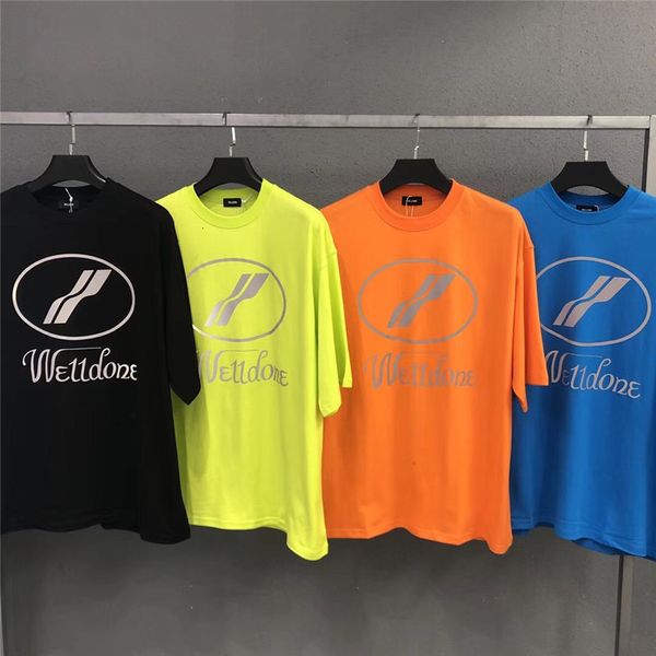 

2021 new 3 reflexiva letras do tipo t shirt mulheres men1:1 we11done hip-hop ocasional es dimenses de alta qualidade bem feito mgc5, Black