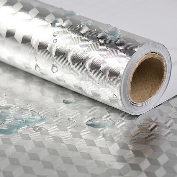 

wallpapers kitchen stickers self-adhesive aluminum foil wall oil-proof waterproof tablelining household decoration roll paper