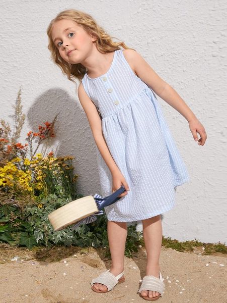 

toddler girls button front striped smock dress she, Red;yellow