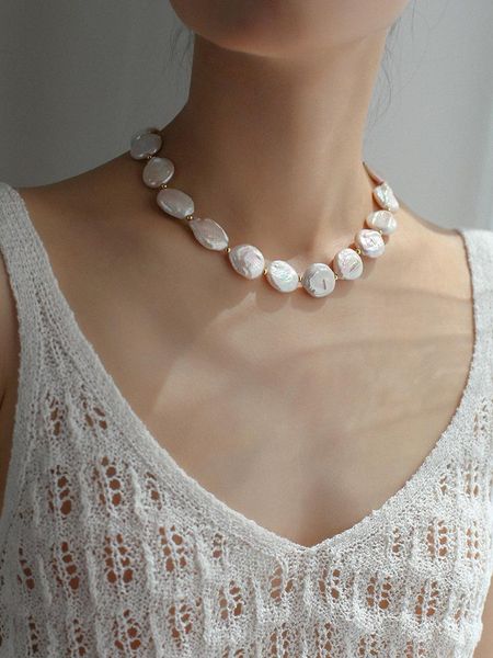 

chokers timeless wonder stunning natural baroque pearl necklace women jewelry designer ins fancy korean bride gift trendy classy 1448, Golden;silver
