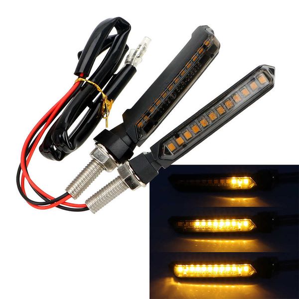 

new 1 pair 12 leds yellow flowing water blinker light led turn signals motorcycle signal lamp universal