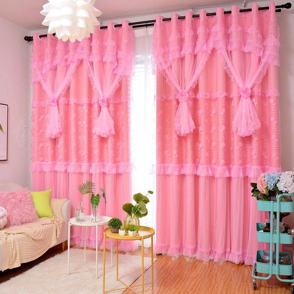 

curtain & drapes 1pcs living room pastoral style blackout curtains thickened full wedding bay window f8334 finished