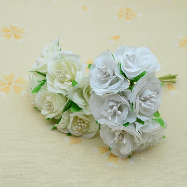 

18pcs silk stamen roses diy gifts pompon christmas wreath gifts home wedding decor accessories fake plastic artificial qylqot