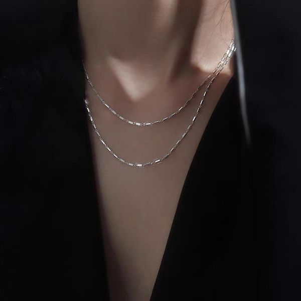 

chains 2021 korean trendy vintage silver color clavicle chain necklace for women girls aesthetic jewelry party gifts