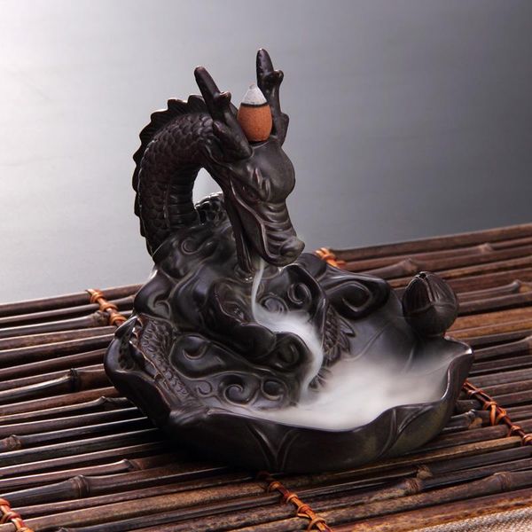 

fragrance lamps dragon fish back incense tea accessories ceramic ornaments line creative sandalwood xiangxiang large tower burner