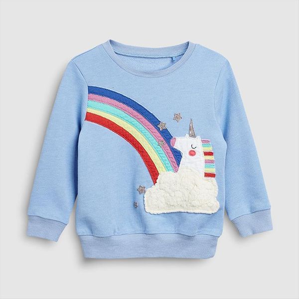 

little maven 2 7years spring autumn unicorn toddler kids baby girl sweatshirt childrens clothing for girls sweater, Black