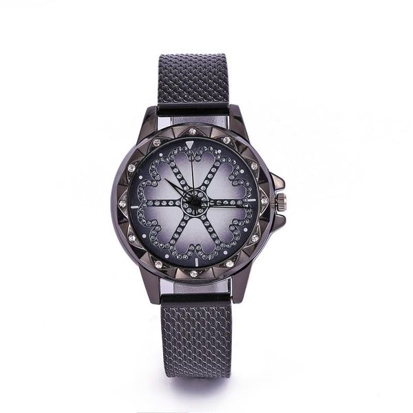 

wristwatches simple watch alloy band analog flowers round wrist luxury women, Slivery;brown