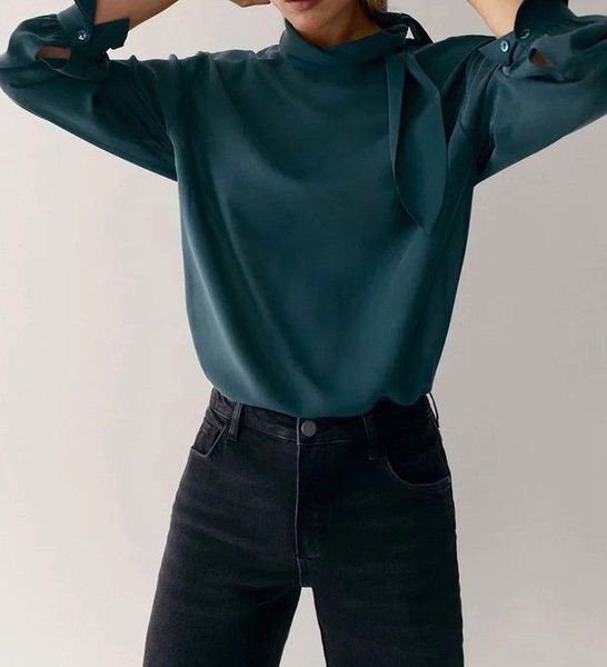 

women's blouses & shirts 2021 elegant lace half-high collar solid color commuter pullover shirt, White