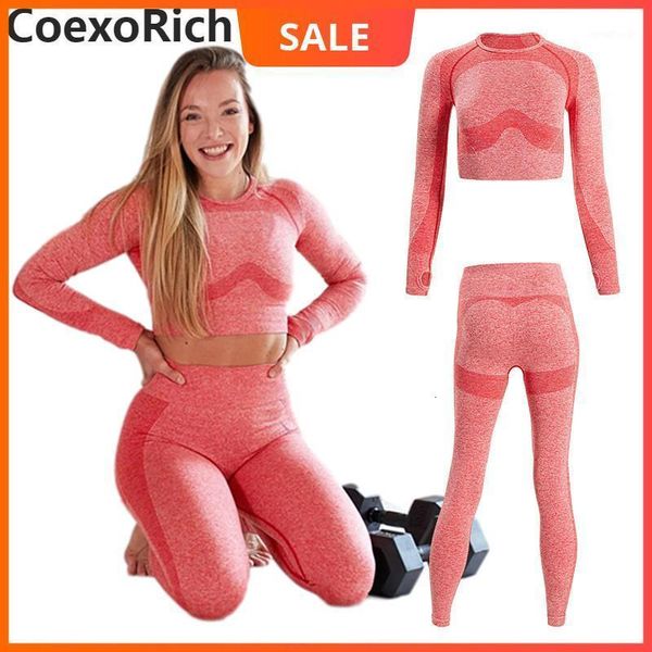 

yoga set women tracksuit sportwear sport suit gym clothing seamless fitness crop high waist workout pants leggings1, White;red
