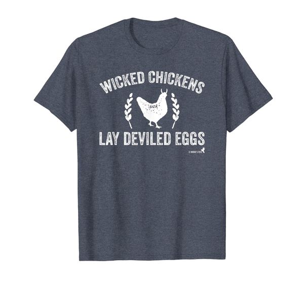 

wicked chickens lay deviled eggs t-shirt, White;black