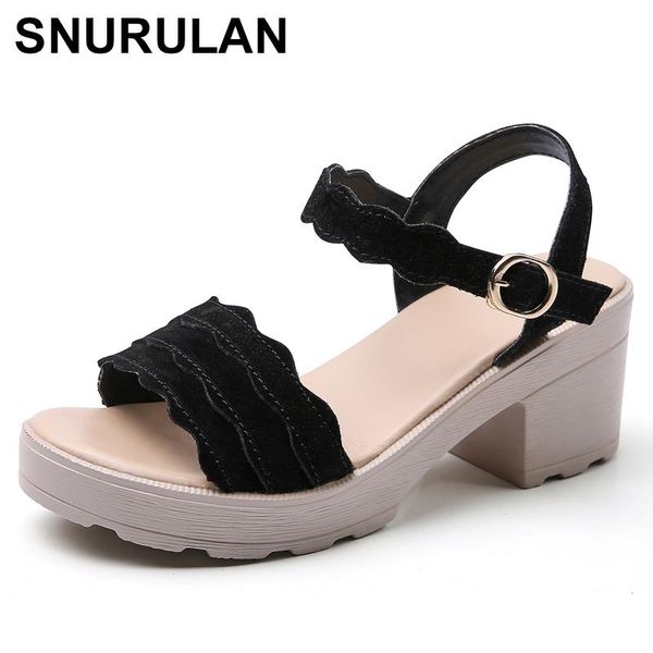 

sandals snurulanfashion ladies platform women sneakers summer shoes woman beach high heels sandalias mujer sandale femme, Black