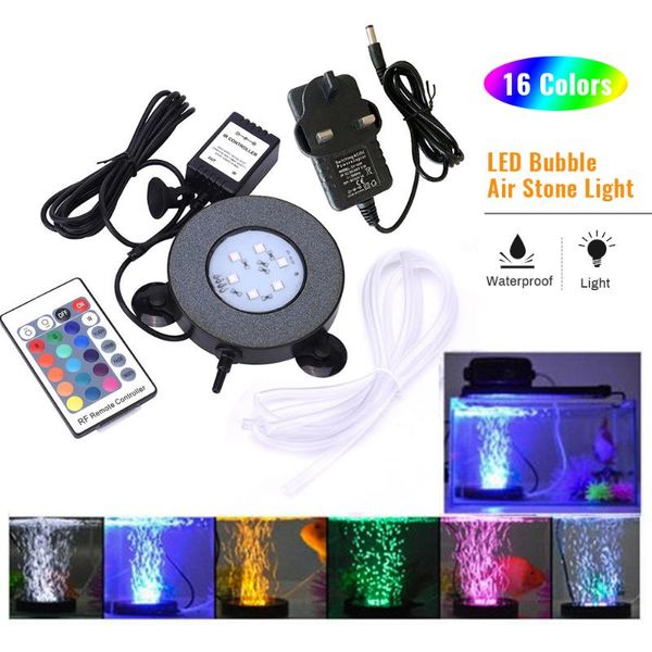 

aquariums lighting aquarium lamp 6led 16colors waterproof led light fish tank air stone mini submersible