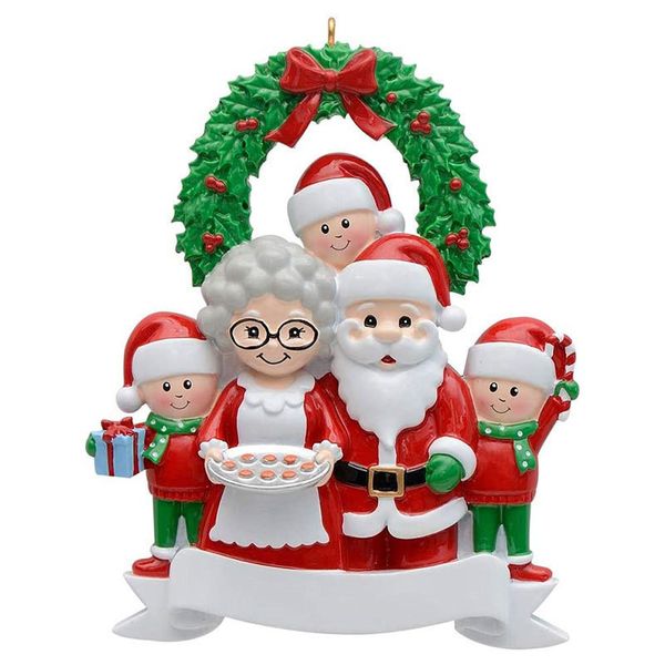 Fröhlicher Weihnachtsbaumschmuck, Familie des Weihnachtsmanns, Innendekoration, Harz-Kaffeetasse-Ornamente in 7 Editionen CO005. Versand durch FedEx UPS DHL