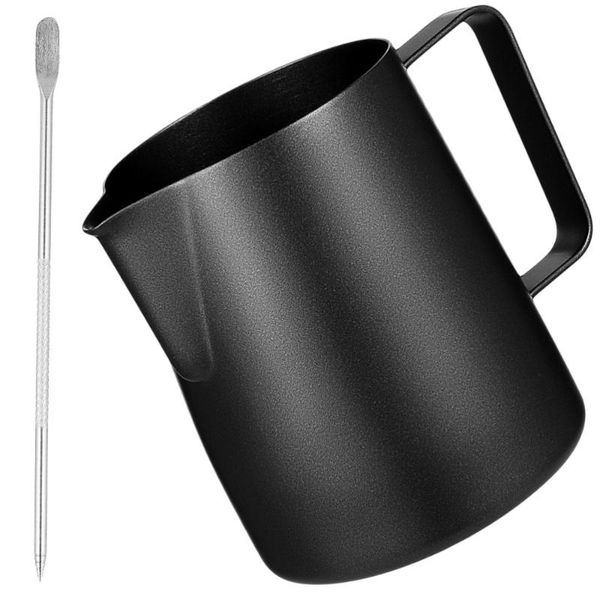 

mugs 2pcs stainless steel coffee frothing cup with latte art pen (350ml)