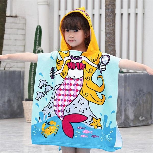 

towel kid bath hooded soft microfiber beach towels cartoon printed wrap for boy children bathroom accessory