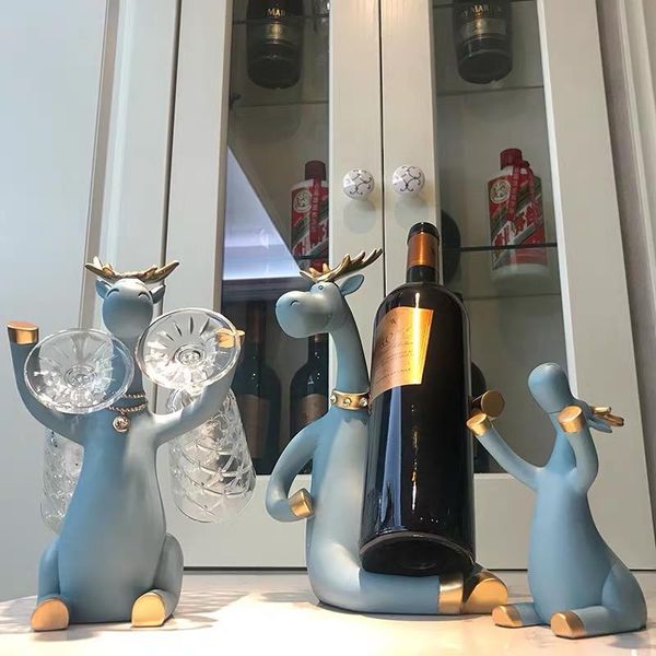 

tablewine racks cute 3 pcs deer set holders elepant rack cups holder home decor bar decoration