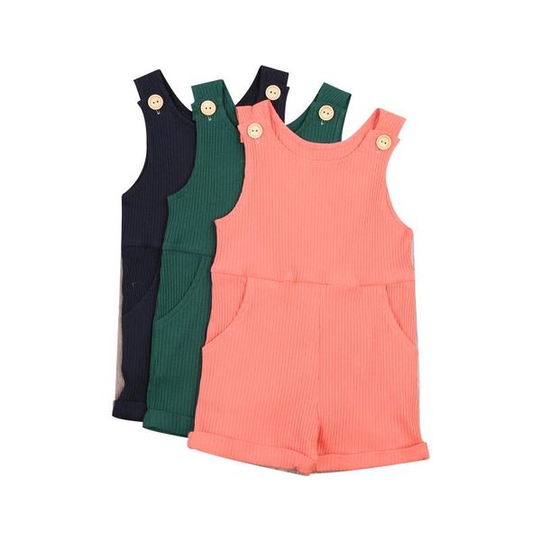 

jumpsuits wallarenear 0-3years born toddler boy girl sleeveless romper short jumpsuit one piece outfits clothes 3colors, Blue