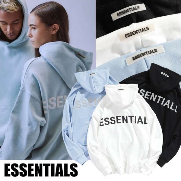 

fog double line kanye reflective letter hooded terry sweater street men's and women's hip hop hoodies, Black