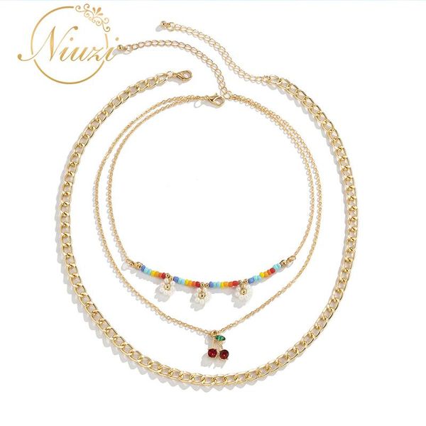 

chains 2021 trendy aesthetic pearl necklaces for women retro love heart pendants teen girls cute creative layered beaded chain necklace, Silver