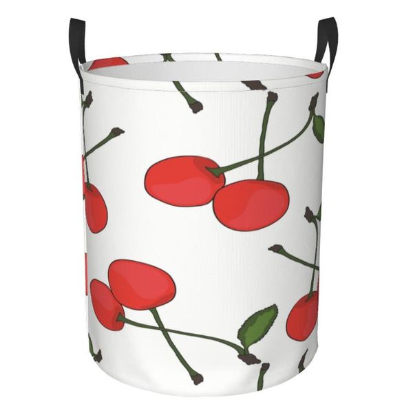

laundry storage & organization foldable basket for dirty clothes tasty cherries hamper kids baby home organizer