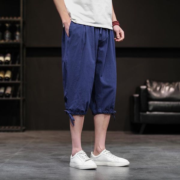 

men's pants mens harem summer casual streetwear loose short sweatpants male pant fashion low gear baggy cropped, Black