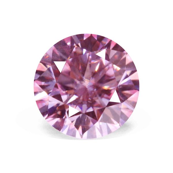 Cor-de-rosa cor redonda moissanite solta pedras preciosas 1ct (6.5mm) vvs clareza diamante jóias diy material com certificado inteiro