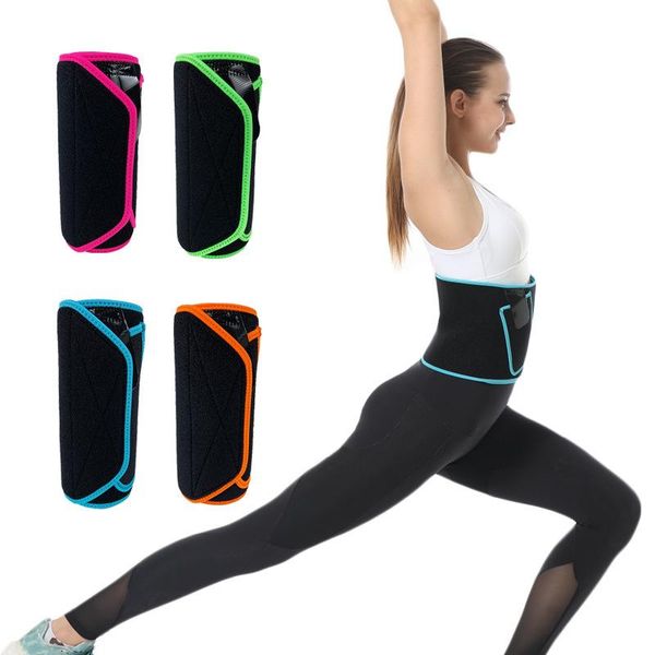 

waist support protector sweat band trimmer slimming belt for women bodybuilding gym trainer sweatband with phone pouch, Black;gray