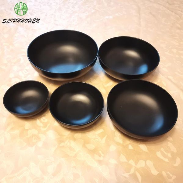 

a5 melamine black frost imitation porcelain round bowl dining room tableware rice bowl l restaurant soup