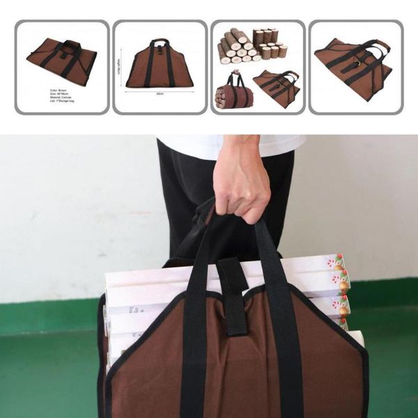 

storage bags portable convenient canvas firewood carrier log tote bag for home