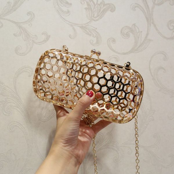 

wholesale chain crossbody bags travel luggage bag handbags fashion personality plain hasp hollow out even bags ing