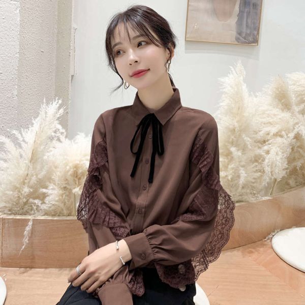 

early chiffon shirt women's spring dress, White